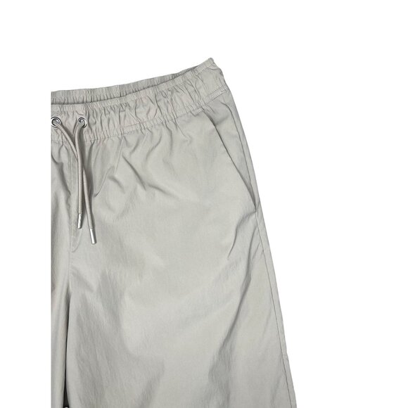 Athleta Avenue Wide-Leg Cropped Pants Beige Polyester Womens Casual Size Medium - Picture 14 of 15